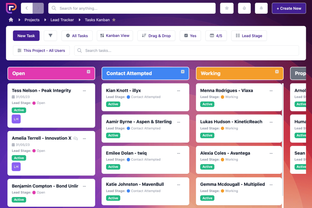Sales and Lead Tracking Board
