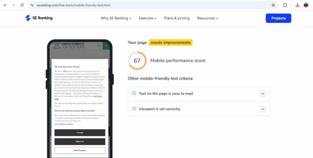 MObile -Friendly Test